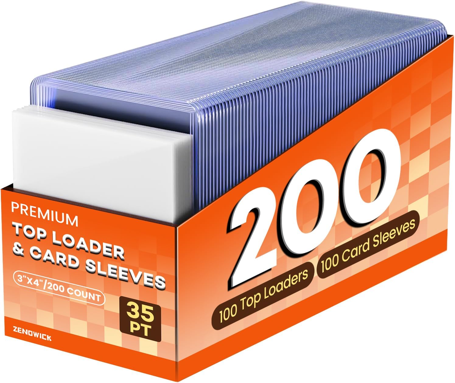 200 Card Sleeves Top Loaders for Cards, 3" x 4" Hard Plastic Toploaders, Baseball Card Protectors, Trading Card Holder for Football Sports Cards (100 Toploaders + 100 Penny Sleeves)
